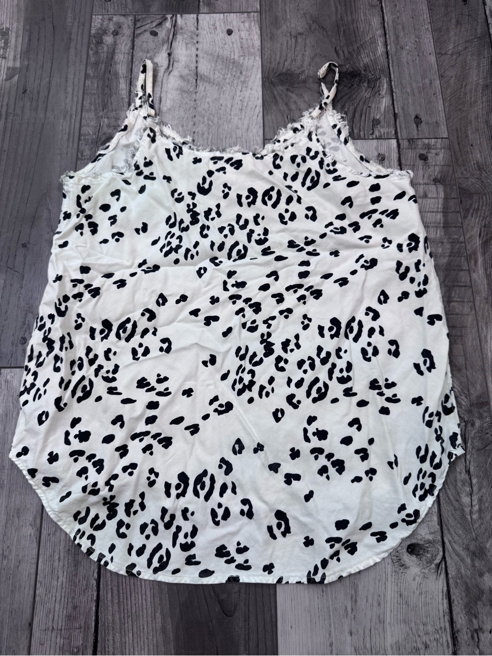 Cloth and Stone Top Sleeveless White & Black Animal Print Spaghetti XS